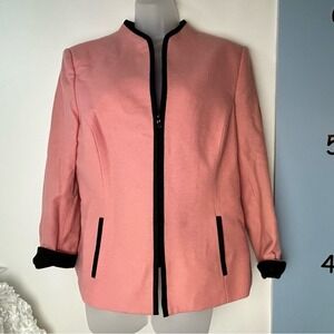 Kasper A.S.L. Petite Barbiecore‎ Pink/Black Blazer Suit Jacket 12P